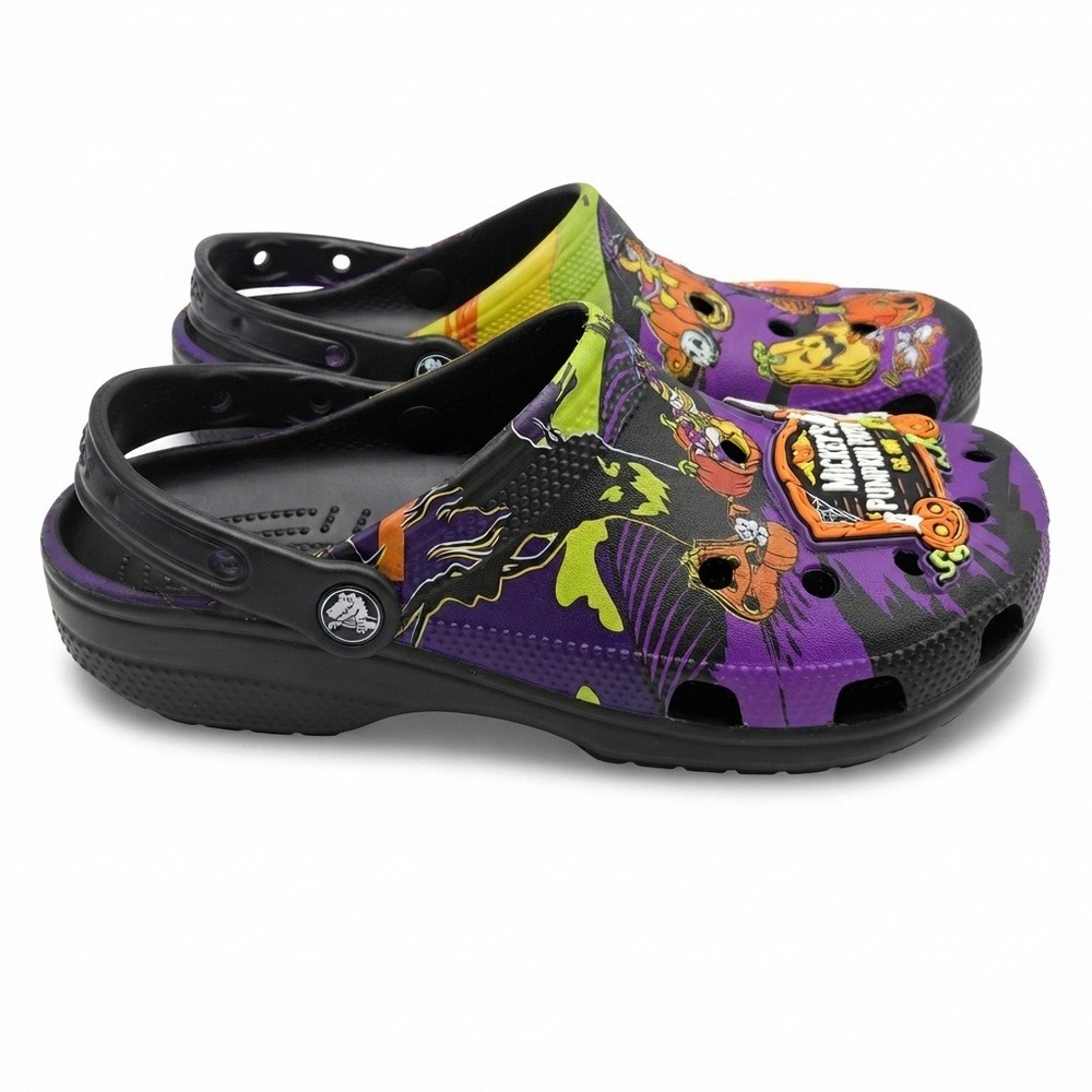Mickey Mouse Halloween Pumpkin Patch Crocs Unisex M6 W8 Black Purple 210275-90H - Picture 9 of 12